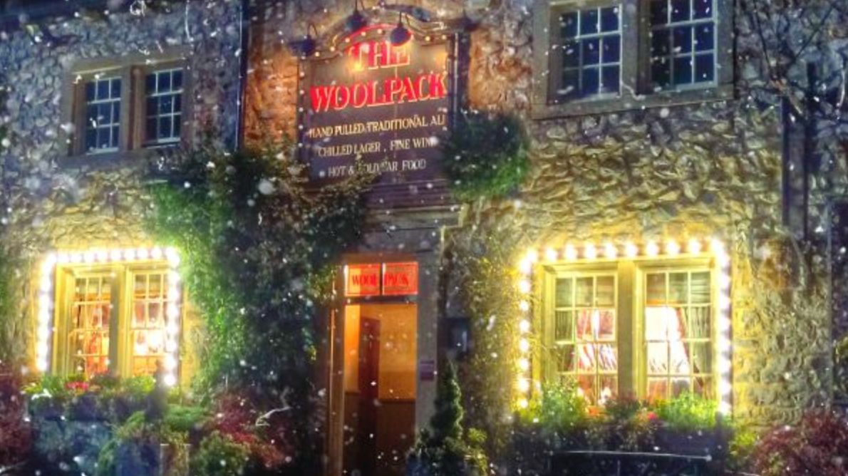 Woolpack at Christmas in Emmerdale 