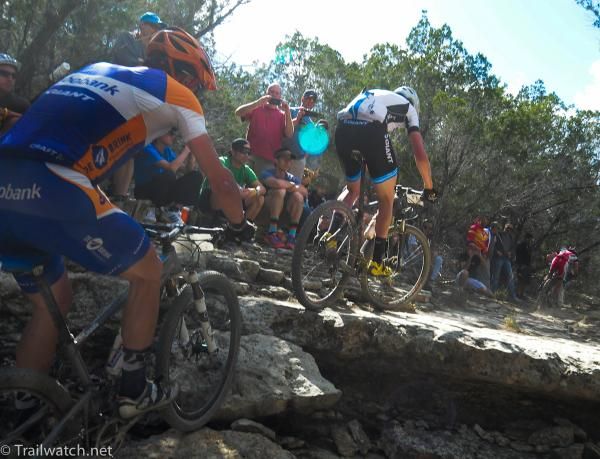 Adam Craig (Rabobank) follows Carl Decker up one of the "A" lines