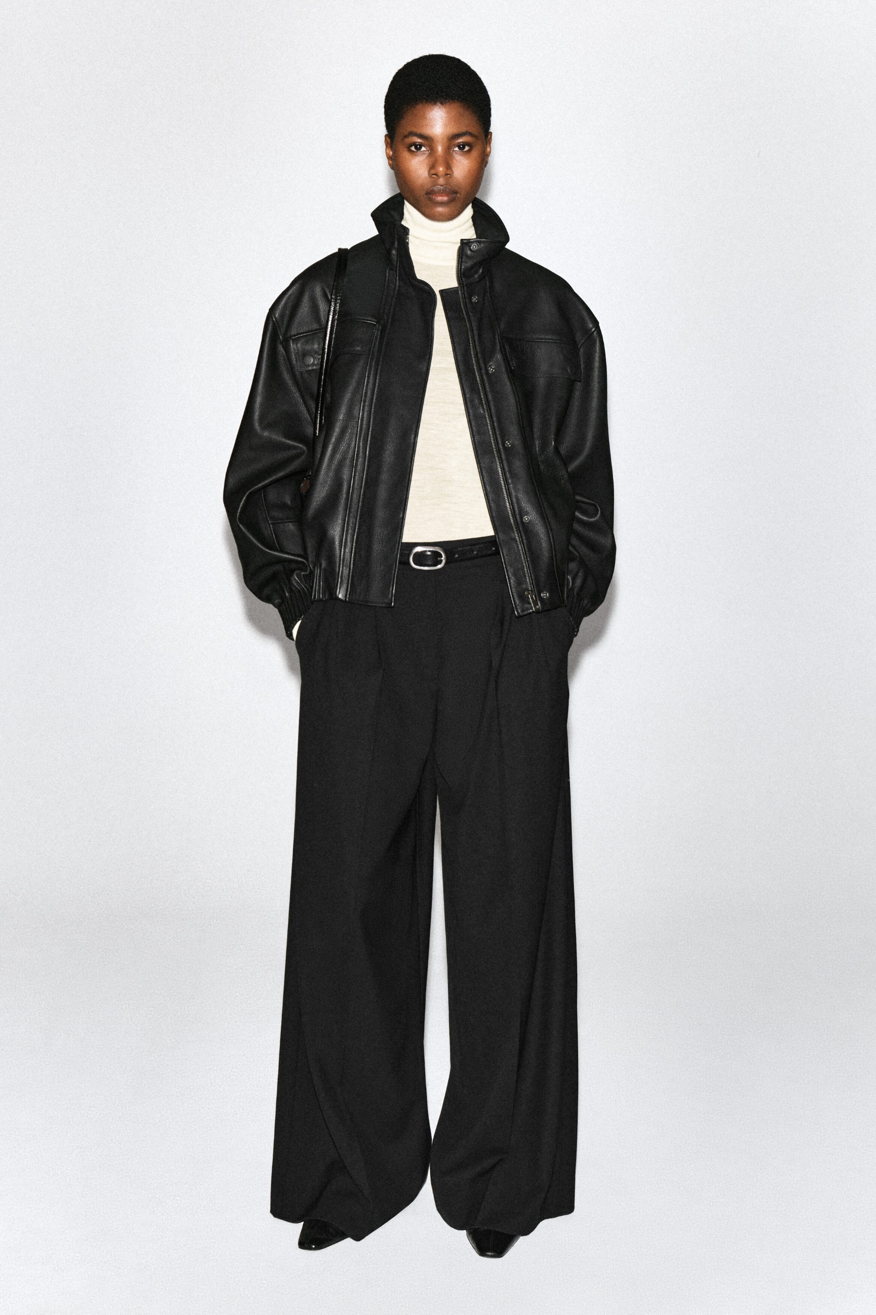 Pleated Wide-Leg Trousers