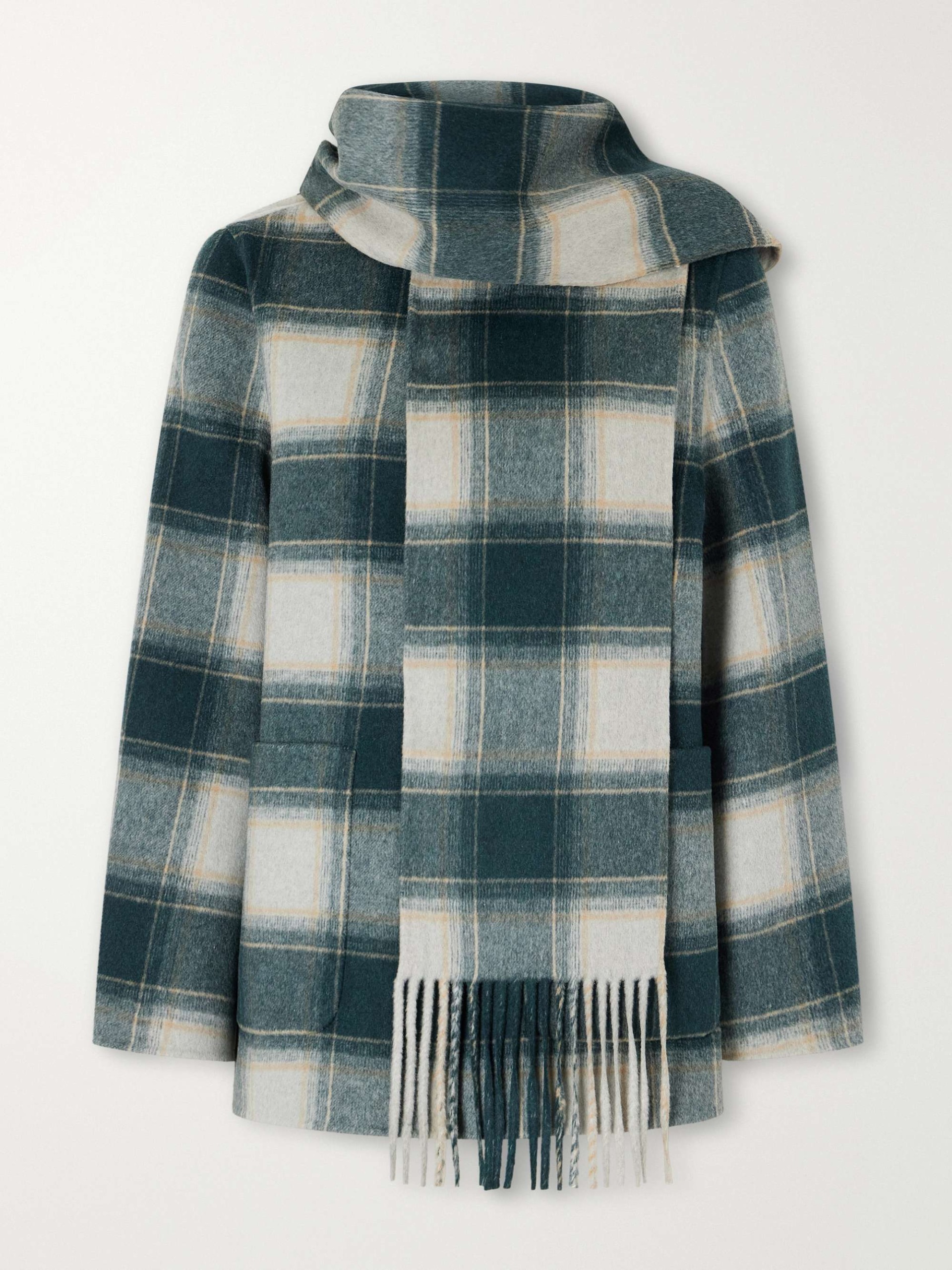 Alderton Scarf-Detailed Checked Wool-Blend Coat