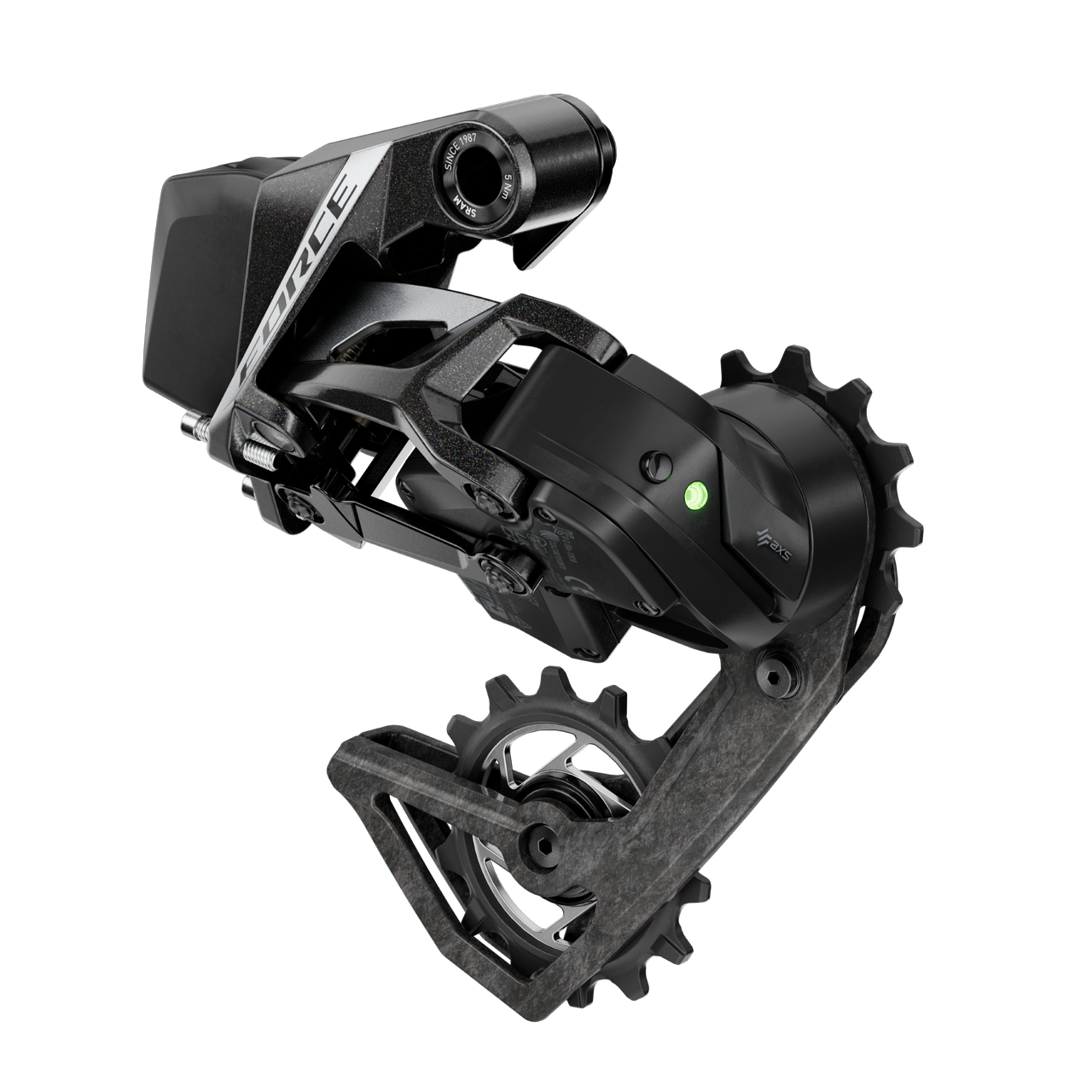 A SRAM Force AXS rear derailleur