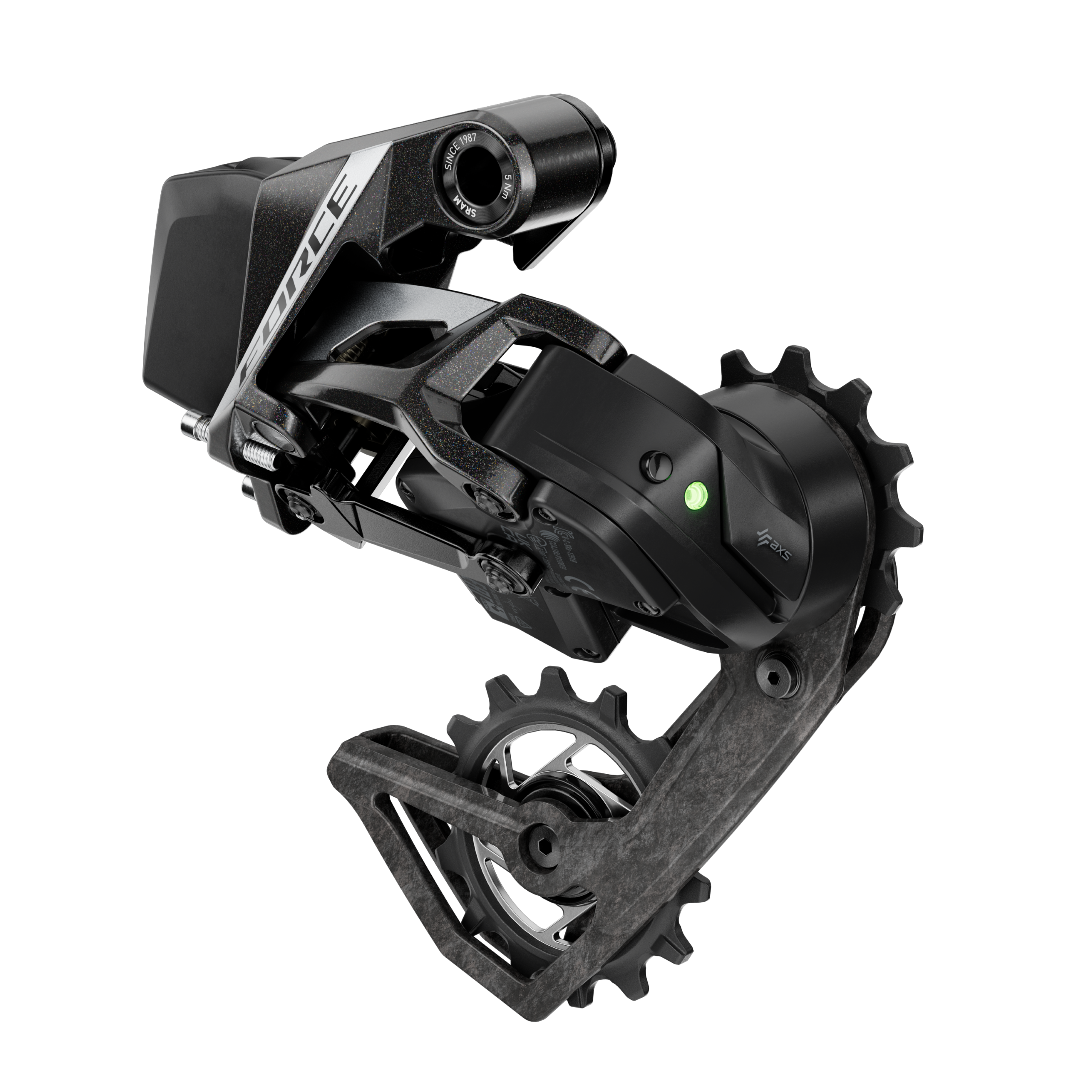 A SRAM Force AXS rear derailleur