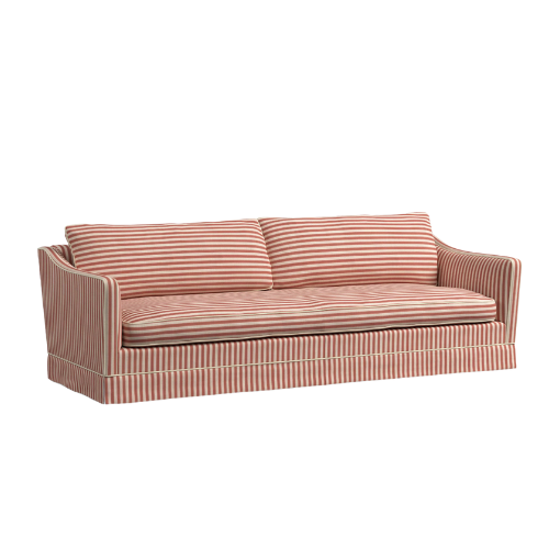 John Lewis &amp;amp; Partners, John Lewis X Sanderson Islington Pinetum Stripe Grand 4 Seater Sofa, Berry