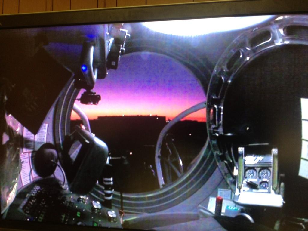 Sunrise over Red Bull Stratos supersonic skydive attempt.