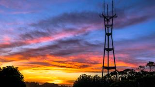 Incredible Sunset at Twin Peaks Hill & Park, Midtown Terrace, Bay Area, San Francisco, California, USA