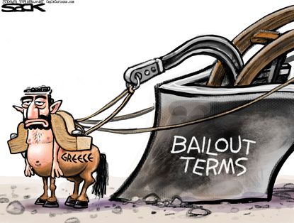 Editorial cartoon World Greece Bailout