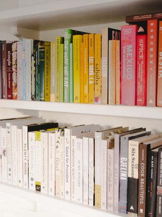 An organized bookshelf