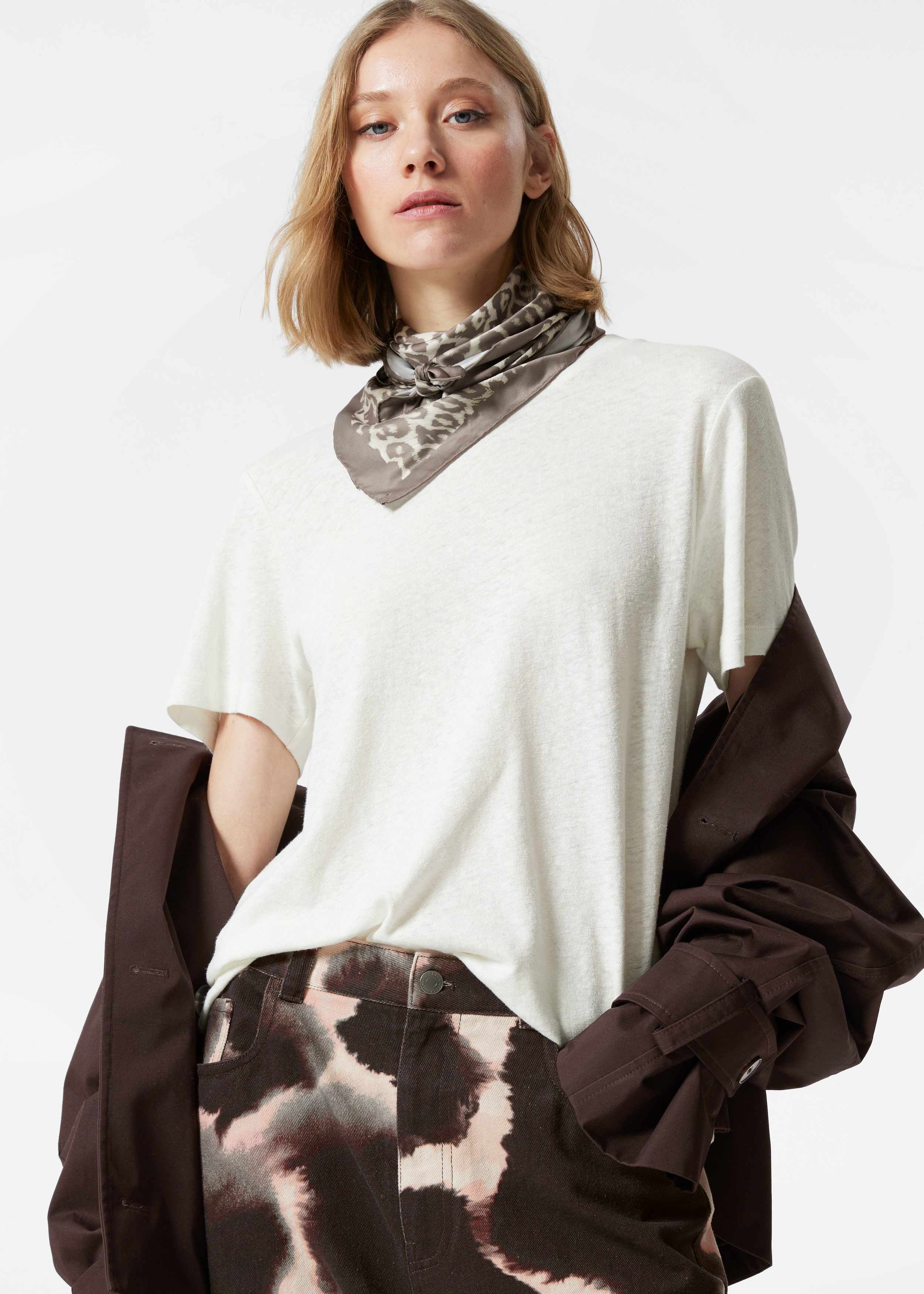 Linen-Blend T-Shirt