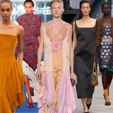 a collage of fall/winter 2026 runway images featuring the top dress trends