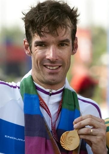 David Millar (Scotland) wins gold in the men's time trial at the Commonwealth Games in India