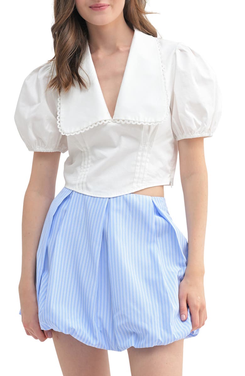 Puff Sleeve Collar Shirt