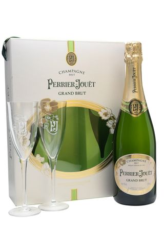 Perrier-Jouët Grand Brut Champagne and Glasses Gift Set