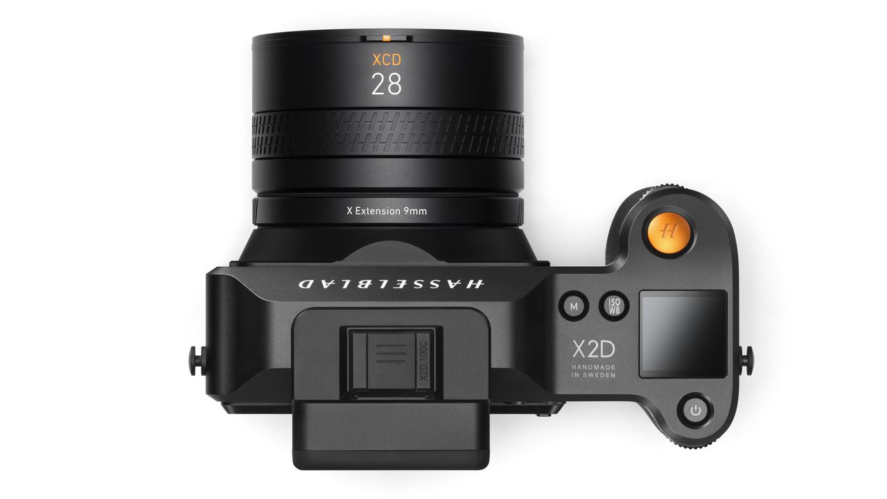 Hasselblad X Extension Tube mounted to an X2D against a white background