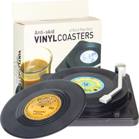 Retro Record Coasters for Drinks