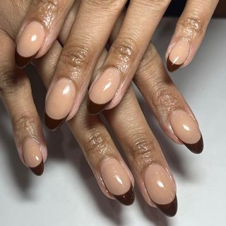 chocolate french manicure