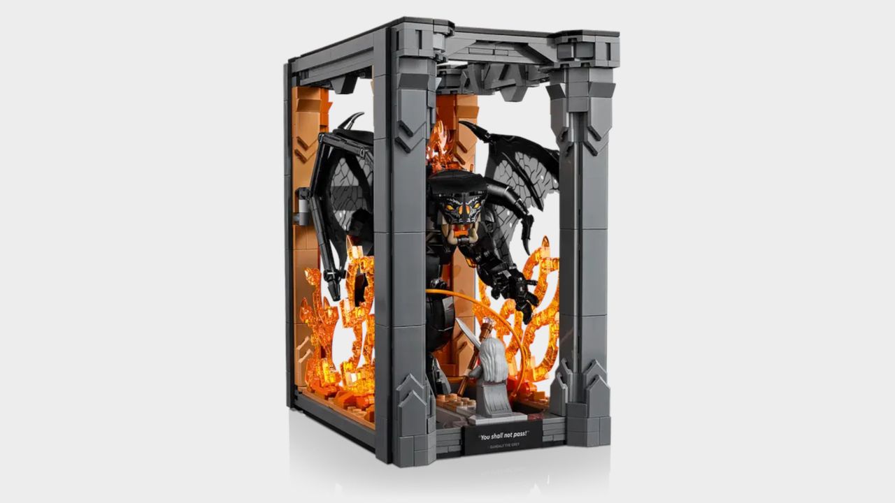 Lego Balrog Book Nook set against a plain background