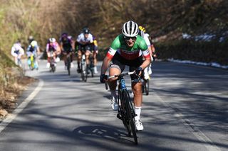 CITTIGLIO ITALY MARCH 21 Elisa Longo Borghini of Italy and Team Trek Segafredo during the 45th Trofeo Alfredo BindaComune di Cittiglio 2021 Womens Elite a 1418km stage from Cocquio Trevisago to Cittiglio 257m Breakaway TrBinda UCIWWT on March 21 2021 in Cittiglio Italy Photo by Tim de WaeleGetty Images