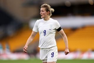 Ellen White of England during the Women's International friendly match between England and Belgium at Molineux on June 16, 2022 in Wolverhampton , United Kingdom.