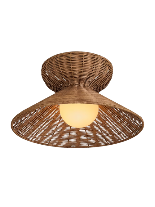 Made Dorian Rattan Flush Ceiling Light
