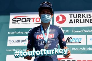 Jasper Philipsen (Alpecin-Fenix) on the podium at Tour of Turkey