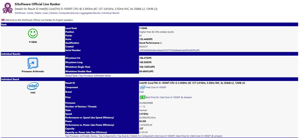 Core i5-10500T and Core i7-10700T Leaked With 92W and 123W Peak