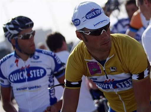Overall leader Tom Boonen (Quick Step) was somber