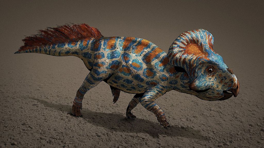 Tiny dinos with fancy neck frills were big showoffs