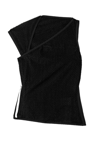 Adidas + Y-3 Asymmetric Striped Stretch Jersey-Trimmed Brushed Recycled-Mesh Tank