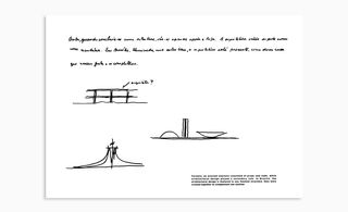 Niemeyer's sketch in an exhibition