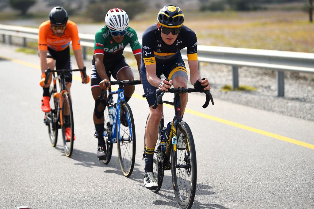 Jan Dunnewind (Team Novo Nordisk), Peio Goikoetxea (Euskaltel-Euskadi) and Mohammed Al-Wahibi (Oman)