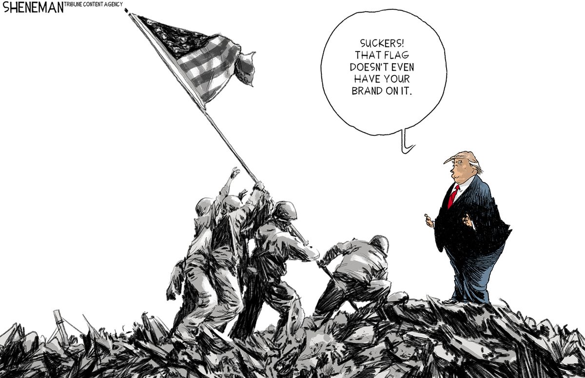 Political Cartoon U.S. Trump Suckers Losers Iwo Jima | The Week