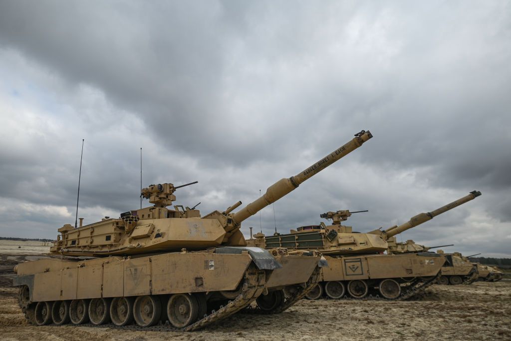 M1 Abrams tanks seen during a training exercise in Europe