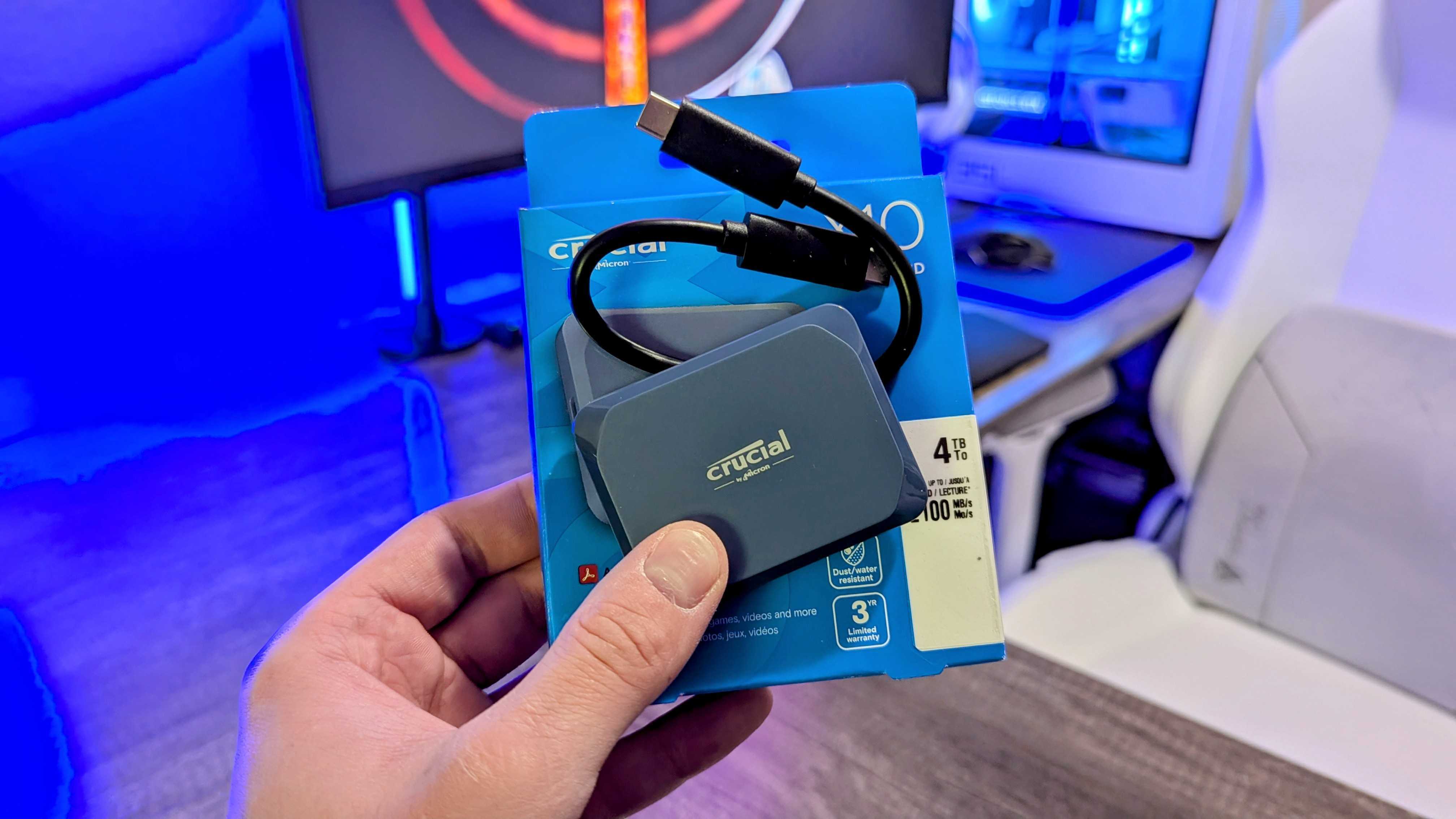 Image of the Crucial X10 Portable SSD.