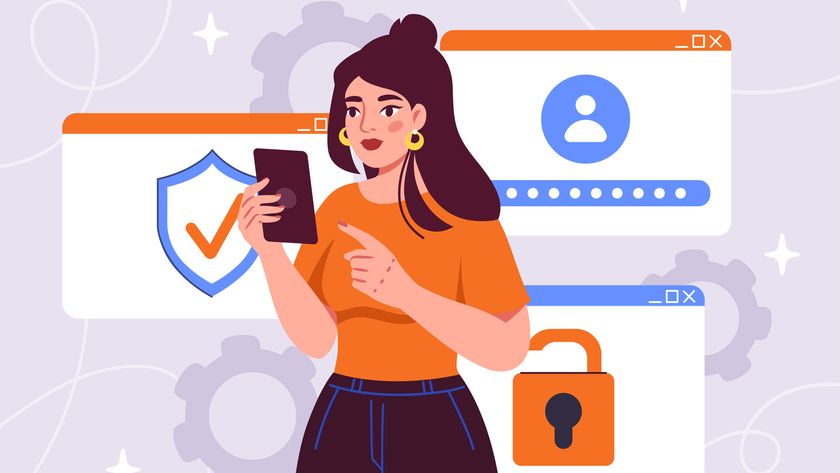 Illustration of a woman using a smartphone to verify her age