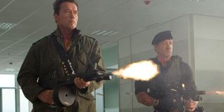 Arnold Schwarzenegger and Sylvester Stallone in The Expendables