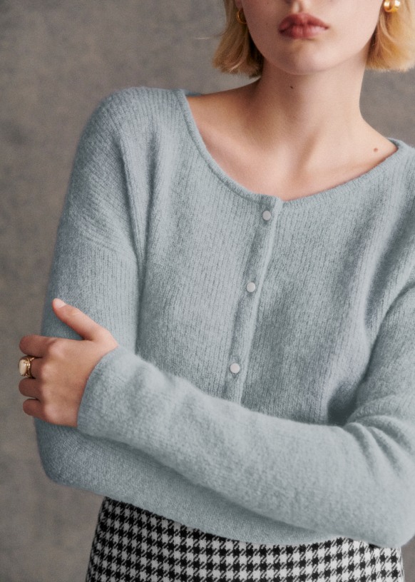 Gaspard Cardigan - Light Sky Blue - Super Kid Mohair - Sézane