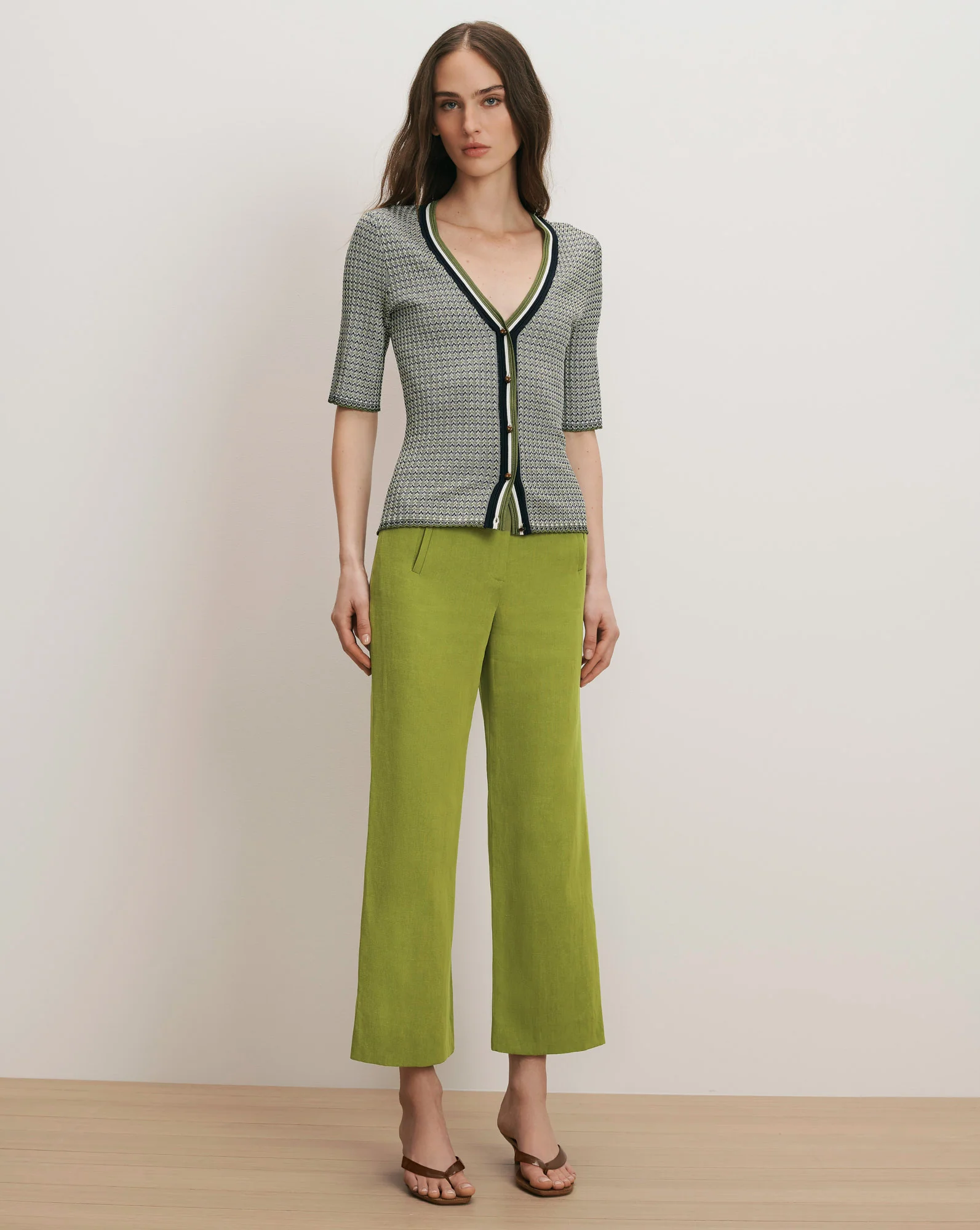 Boden, Dova Wide-Leg Linen Pant Cactus