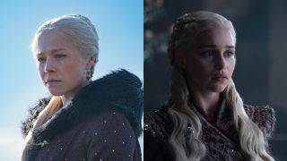 House of the Dragon Rhaenyra side by side with Daenerys from Game of Thrones