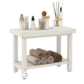 B&Q white shower bench