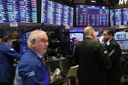 Traders on the U.S. stock market floor.