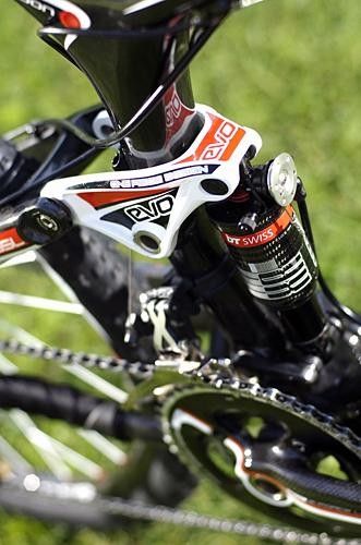 Yes, that's a DT Swiss carbon shock. Light. Expensive. Pick both.