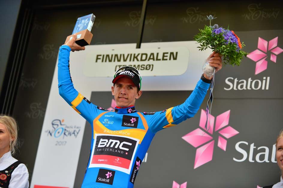 Dylan Teuns on the podium