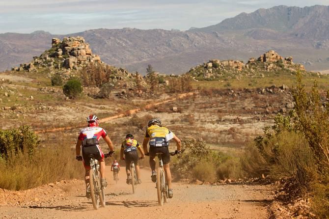 Riders climb during stage 1
