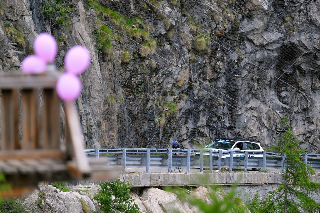 CASCATE DEL TOCE ITALY JULY 05 Andrea Ramrez Fregoso of Mexico and AR Monex Womens Pro Cycling Team during the 32nd Giro dItalia Internazionale Femminile 2021 Stage 4 a 112km Individual Time Trial from Fondovalle to Cascate Del Toce 1714m ITT GiroDonne UCIWWT on July 05 2021 in Cascate Del Toce Italy Photo by Luc ClaessenGetty Images