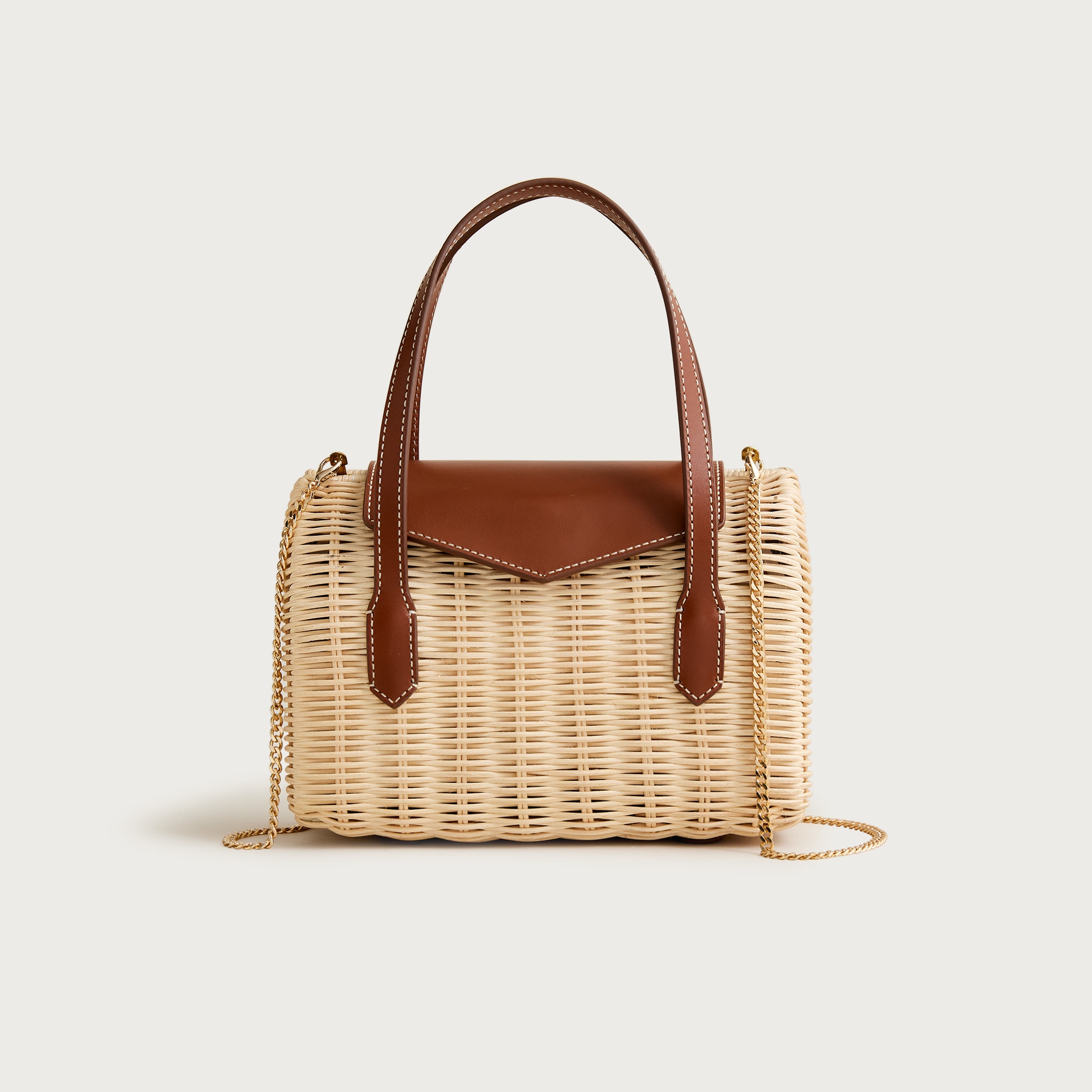 Small Rattan Top-Handle Bag