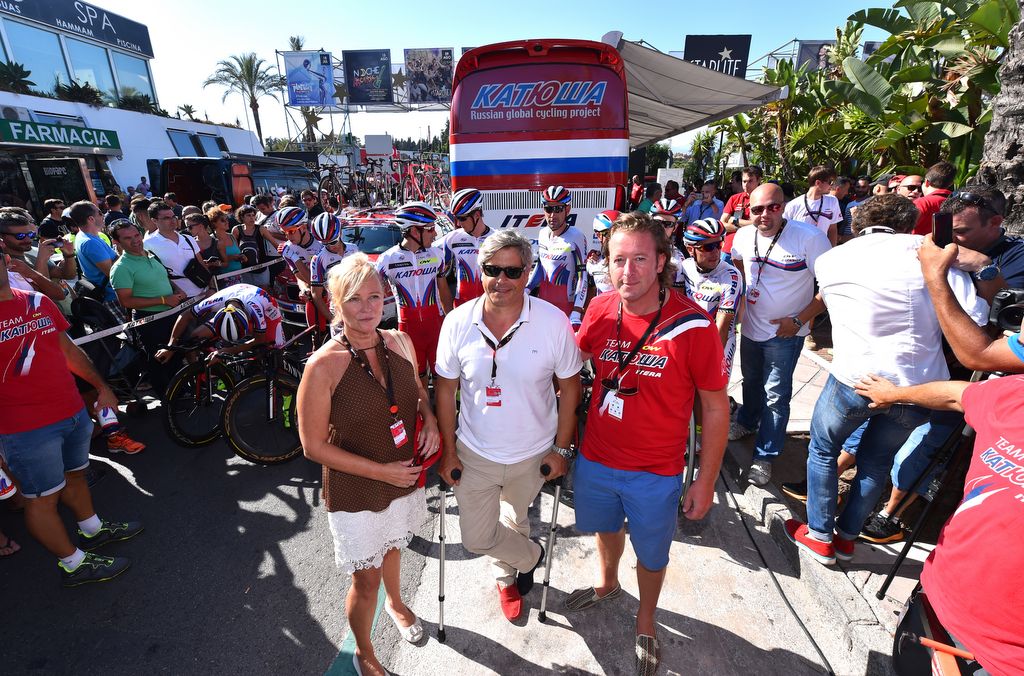 Jovial scenes at the Katusha bus