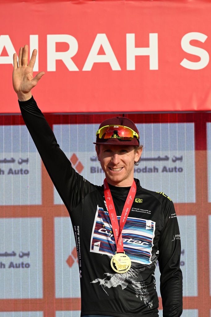 The podium after UAE Tour 2024 stage 5