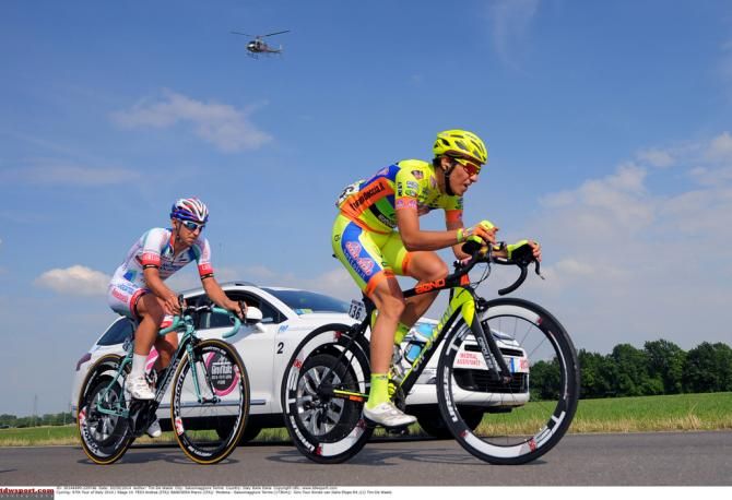 Andrea Fedi (Yellow Fluo) and Marco Bandiera (Androni Giocattoli-Venezuela)