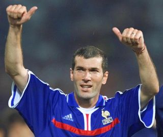 Zinedine Zidane celebrates after France's win over Italy in the final of Euro 2000.