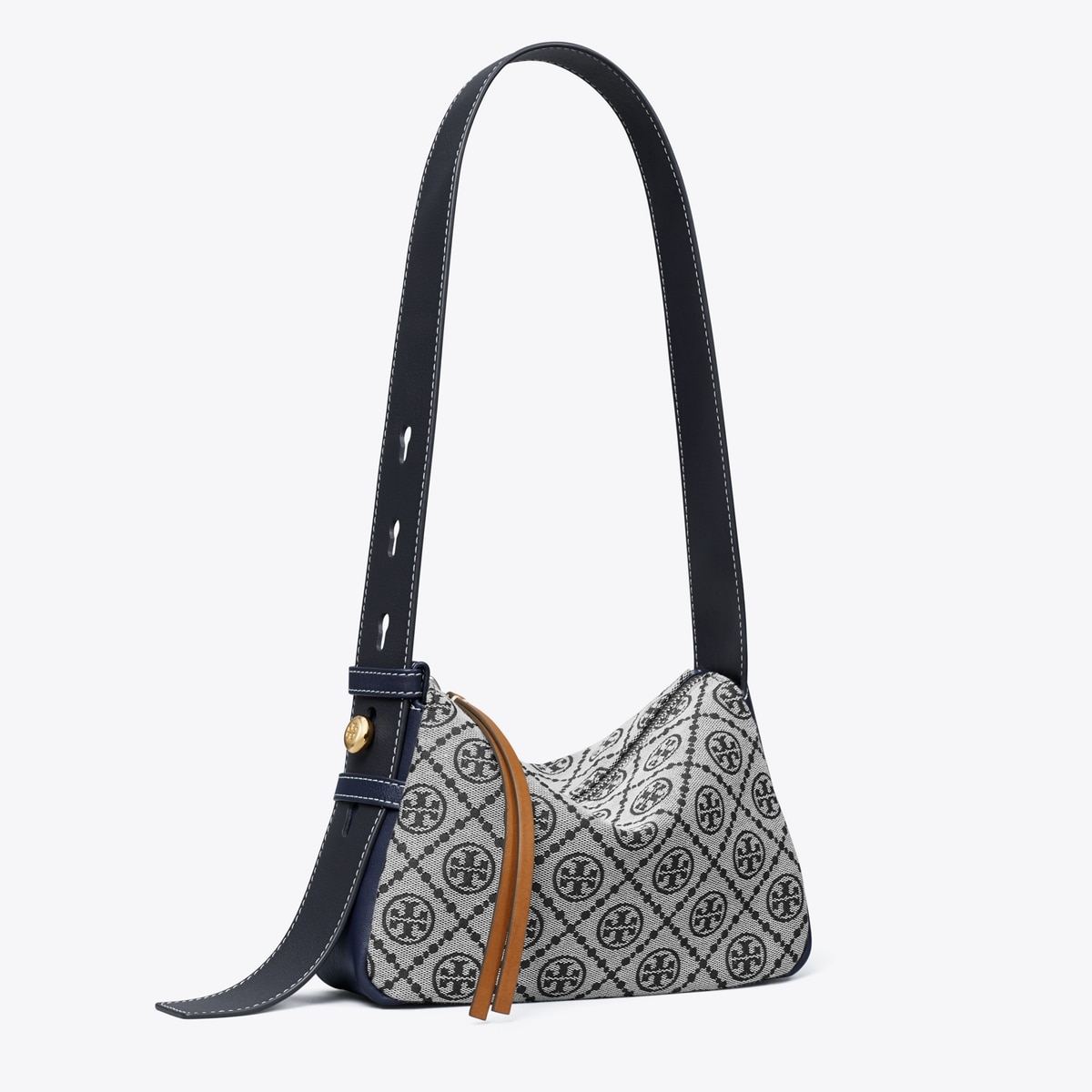 T Monogram Small Romy Shoulder Bag in Blue, Size Os